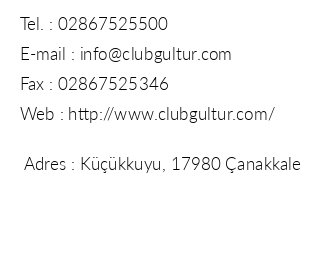 Club Hotel Gltur iletiim bilgileri